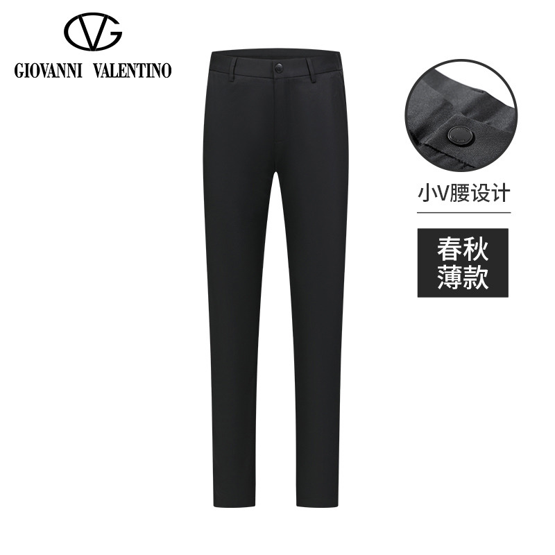 [Elastic belt GV black Western-style trousers Elastic force Straight Casual pants 2022 Autumn The new pantsin the Men's clothing, Casual pants category - from Buy2taobao.com to provide professional Taobao agent buy service
