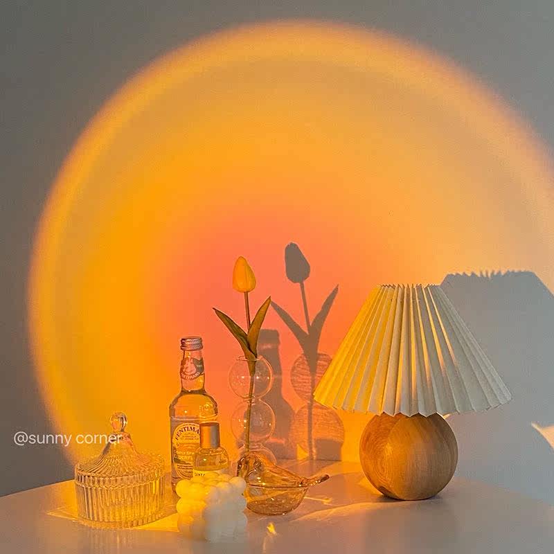 ins网红日落灯彩虹日不落投影灯卧室小夜灯夕阳落日灯拍照氛围灯