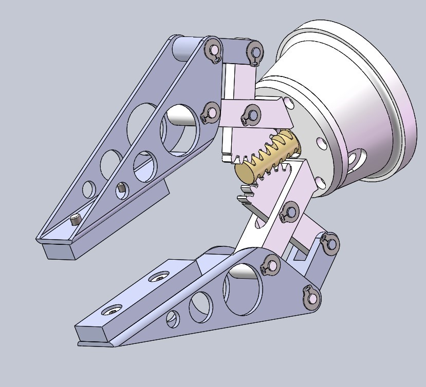 机械夹爪设计图气动夹子机械臂末端执行器solidworks两款夹爪模型