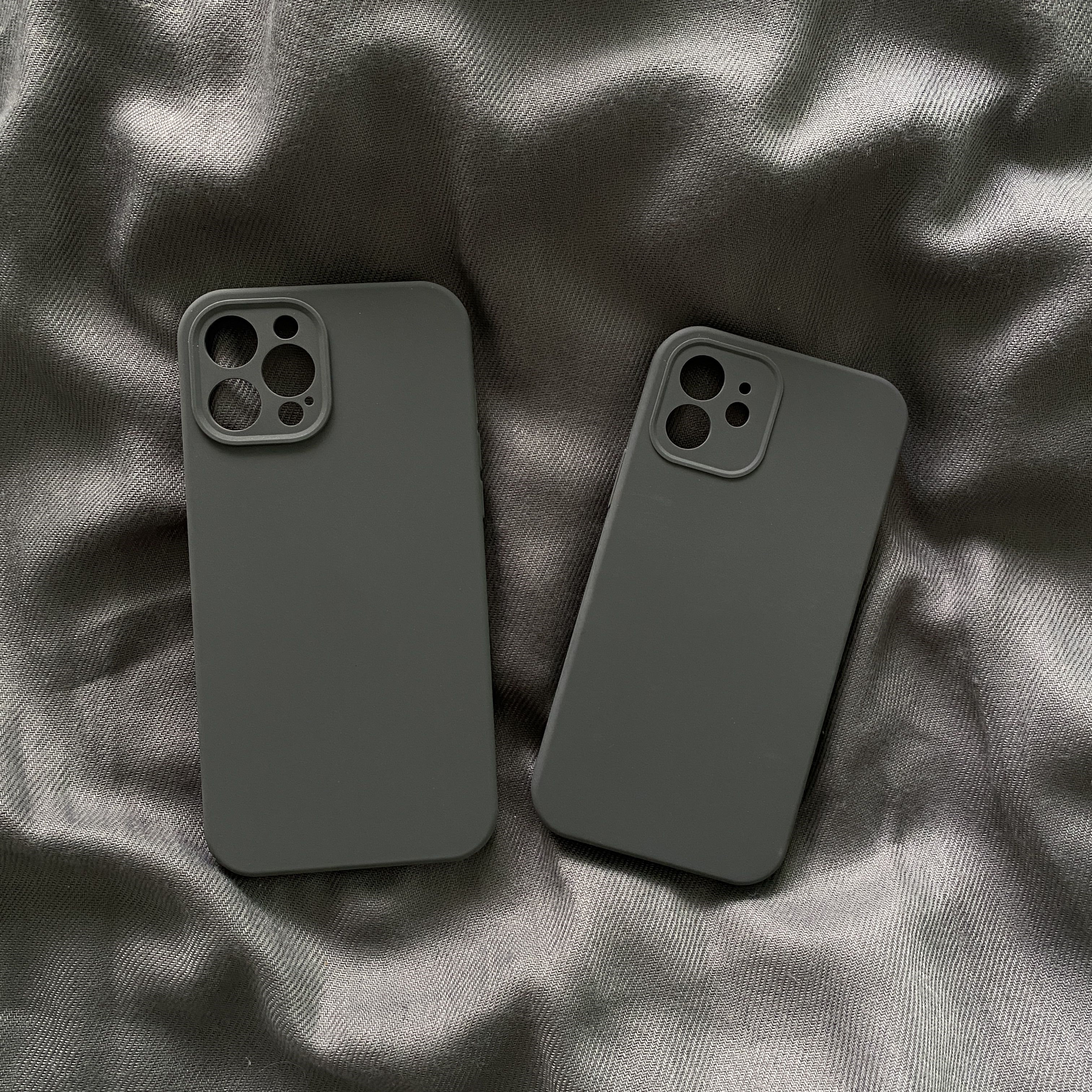 碳灰色iphone13promax液态硅胶直边手机壳12promax适用苹果12mini方形