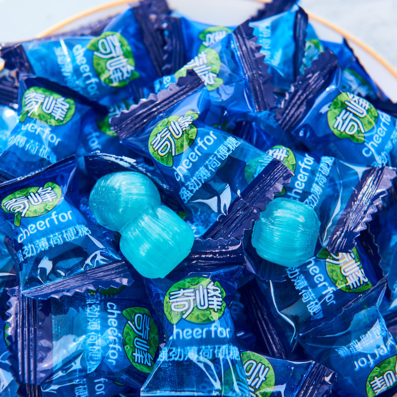 奇峰强劲薄荷糖润喉糖老式清凉水果味硬糖果清新口气散装零食批发