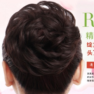假发圈女盘发卷发圈花苞头发饰发包丸子头皮筋头绳蓬松仿真头花发