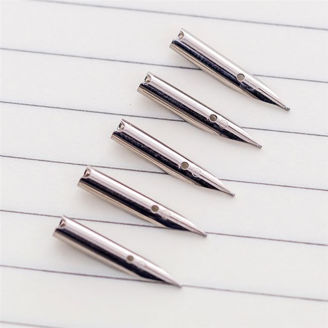 通用笔尖0.8暗尖送钢笔钢笔尖特细0.38mm小尖0.5弯头美工尖包邮