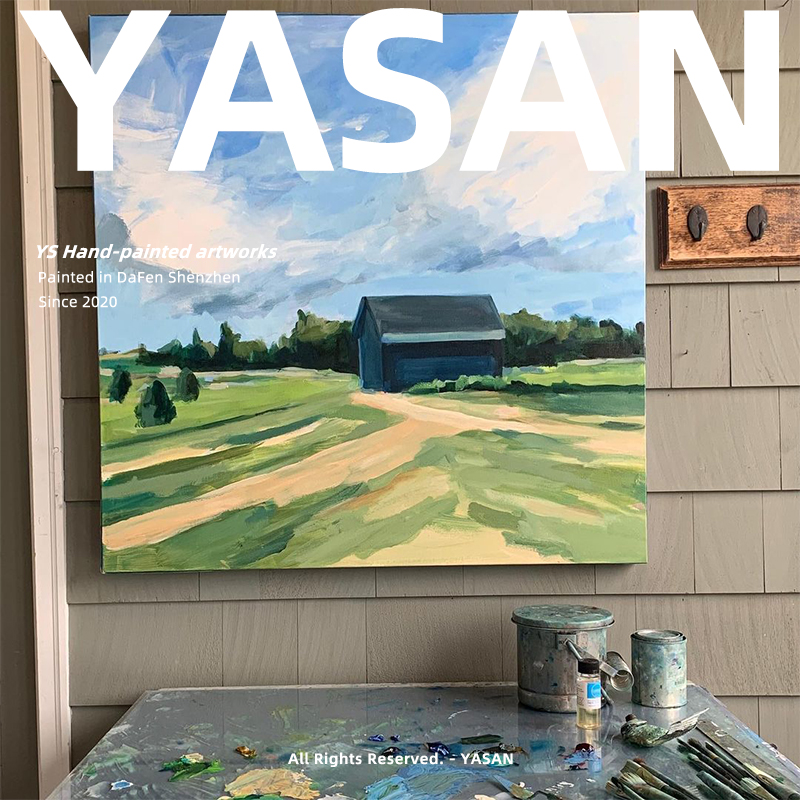 YASAN 手绘油画大幅风景装饰画创意卧室客厅沙发背景墙现代简约画