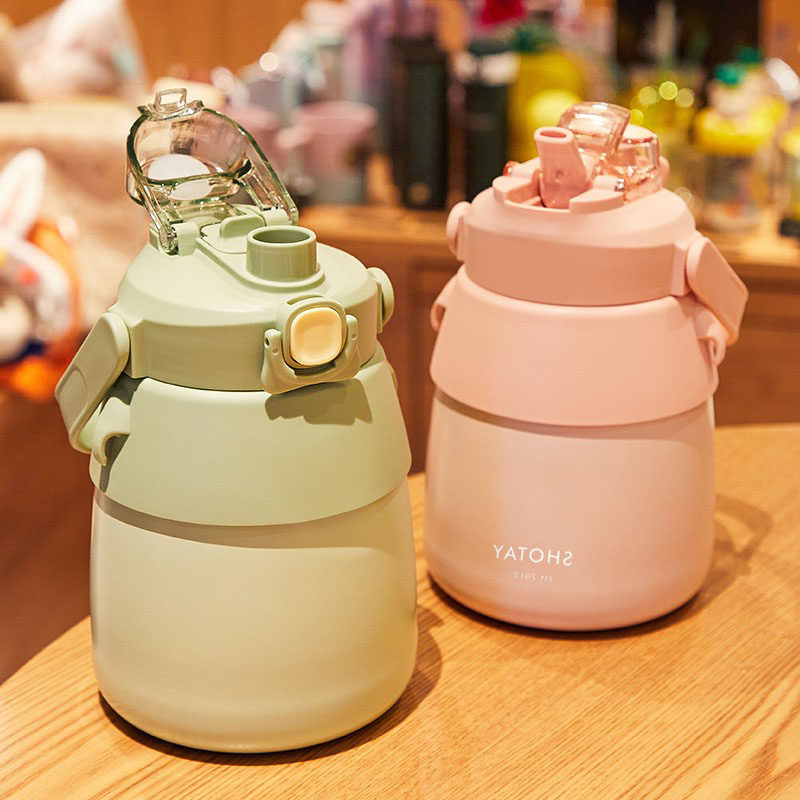 不锈钢水杯 大肚杯 成人_保温杯女可爱2021网红款便携大肚杯儿童316