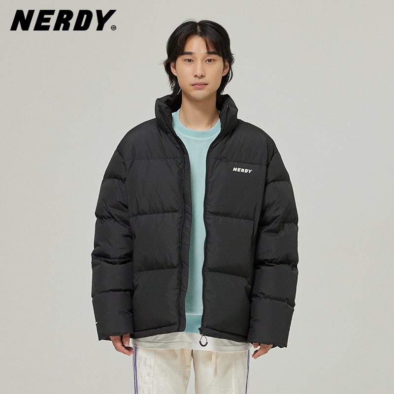 nerdy羽绒服韩国潮牌21年冬季短款简约时尚情侣宽松厚外套