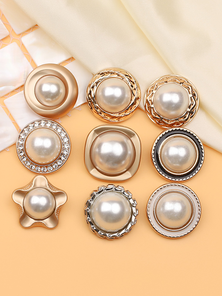 金属珍珠扣高档大衣扣子纽扣百搭开衫毛衣风衣外套衣服大珍珠扣子