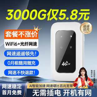 随身wifi移动无线网络wi-fi6全国通用4G不限速纯流量适用于5g小米华为免插卡宿舍电脑上网神器2024新款路由器