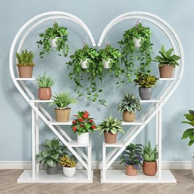 空间花架艺术个性时尚花架置物架室外心形塑料管花盆架创意省多.