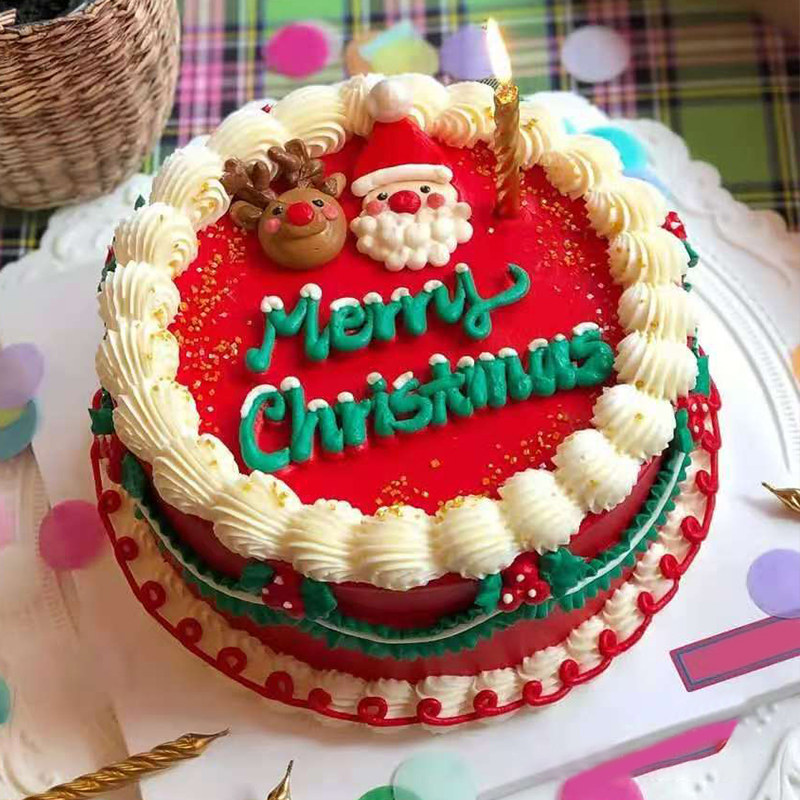 平安夜圣诞节网红创意定制草莓生日蛋糕同城配送全国武汉合肥长沙