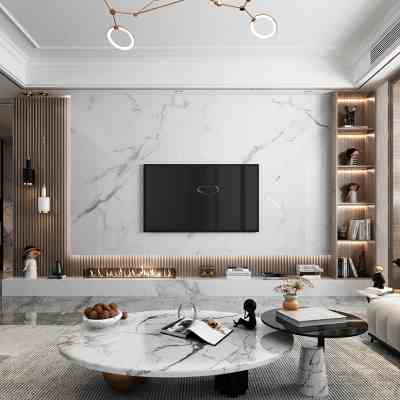 归才2021年新款900x1800岩板电视背景墙现代简约轻奢大板客厅瓷砖