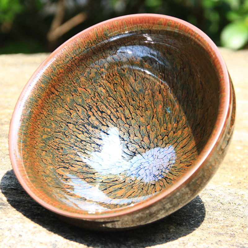 圆艺建盏 罗丁 12公分【花开富贵】 08227