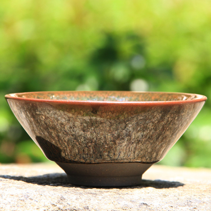 圆艺建盏 罗丁 十公分 无款 【敞口花开富贵】 09076