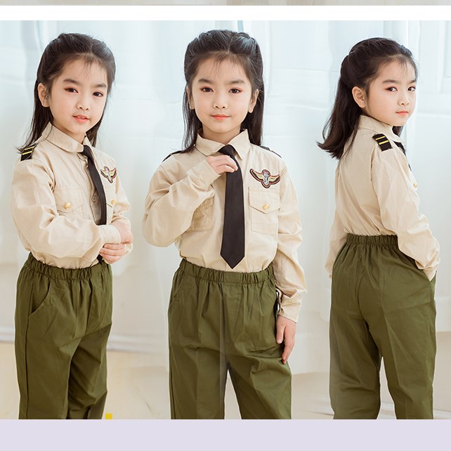 六一儿童军装升旗手海军套装男女童警察服小学生大合唱表演出服装