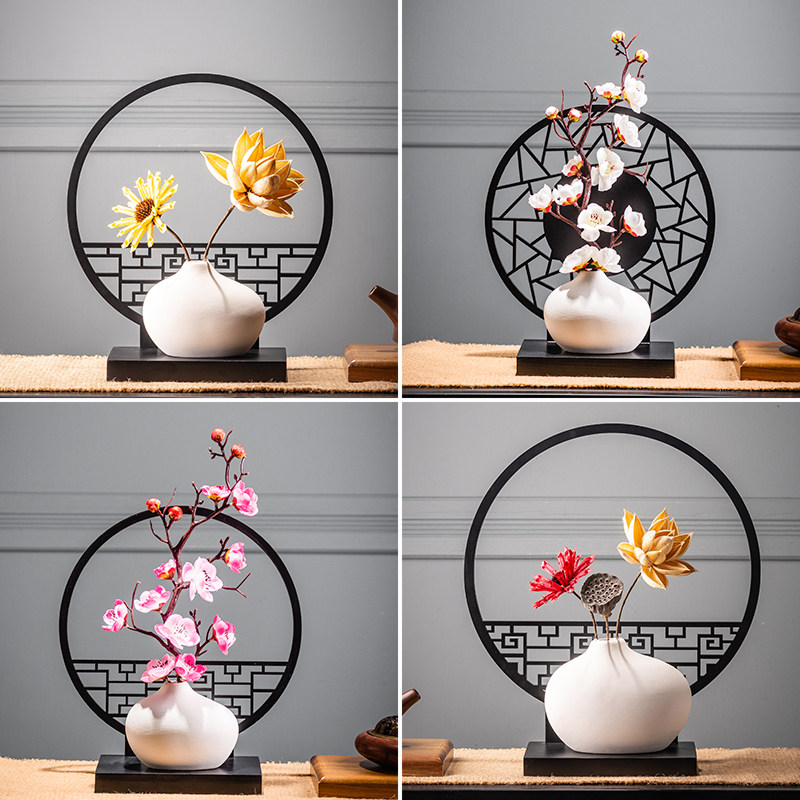 新中式风格家里电视柜摆件中国古风禅意酒柜茶几玄关家居小装饰品