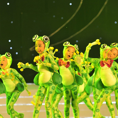 小跳蛙演出服六一儿童幼儿园动物舞蹈衣服表演小青蛙服装儿童小青蛙
