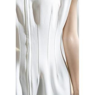 收一件可以穿很久很久~ 法式白色连衣裙女夏收腰减龄高级感鱼骨裙