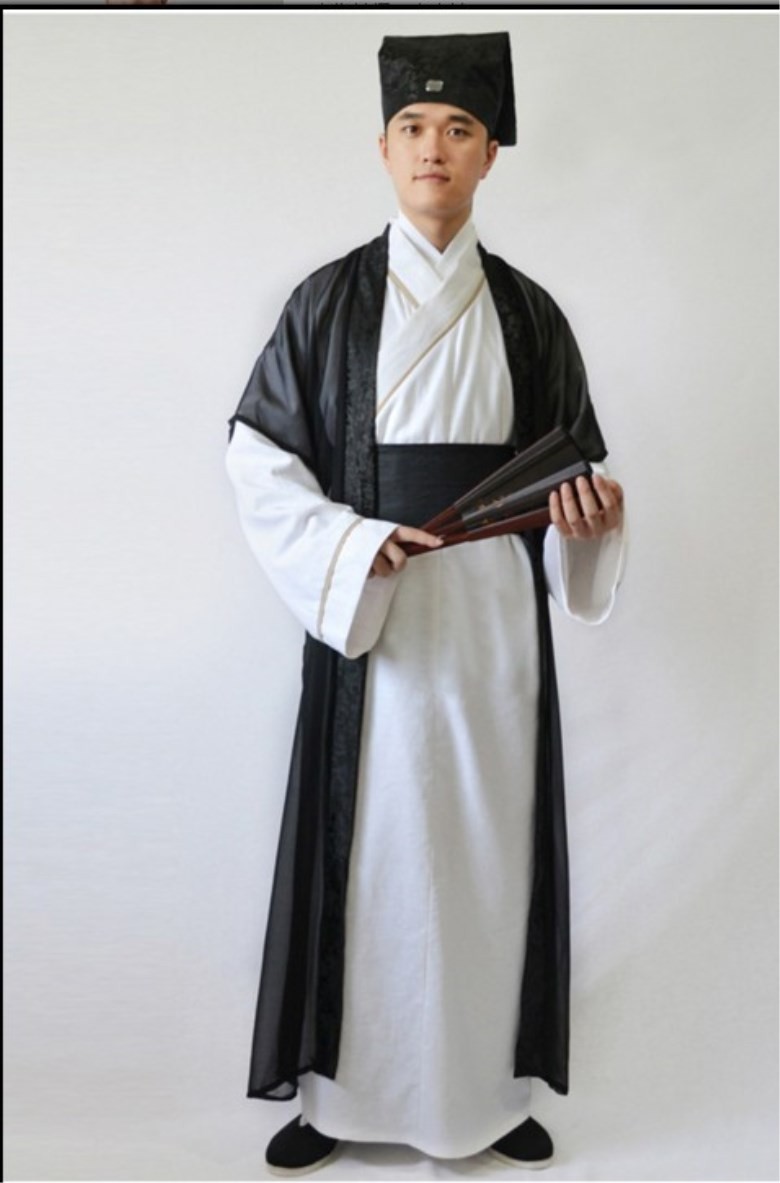 剧本杀道具古装服男汉服男士曲裾大臣子官服汉朝书生套装直裾深衣