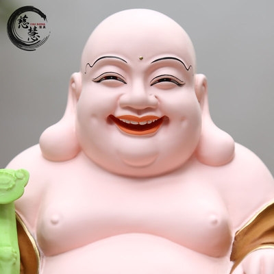 高档包邮笑佛大肚弥勒佛乐佛笑佛树脂佛像招财风水工艺品居家摆件