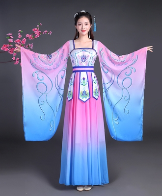 高档古装女仙女飘逸汉服中国风广袖流仙裙唐装武媚娘古典舞蹈演出