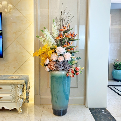 中式落地花瓶摆件客厅插花图片