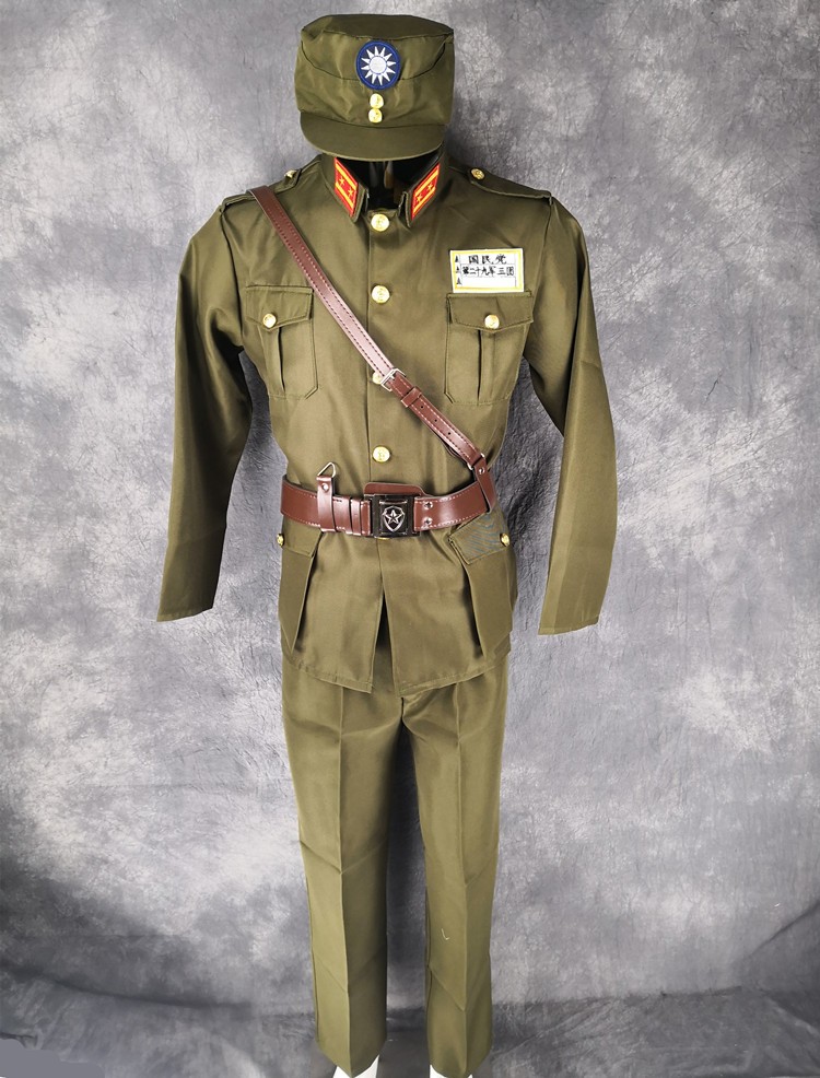 民国士兵服装老式黄军衣军衣演出服抗战话剧晋绥军演民