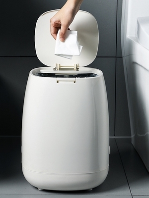 家用方形精品塑料垃圾桶带盖按压式翻盖浴室卫生间厕所防滑纸篓.