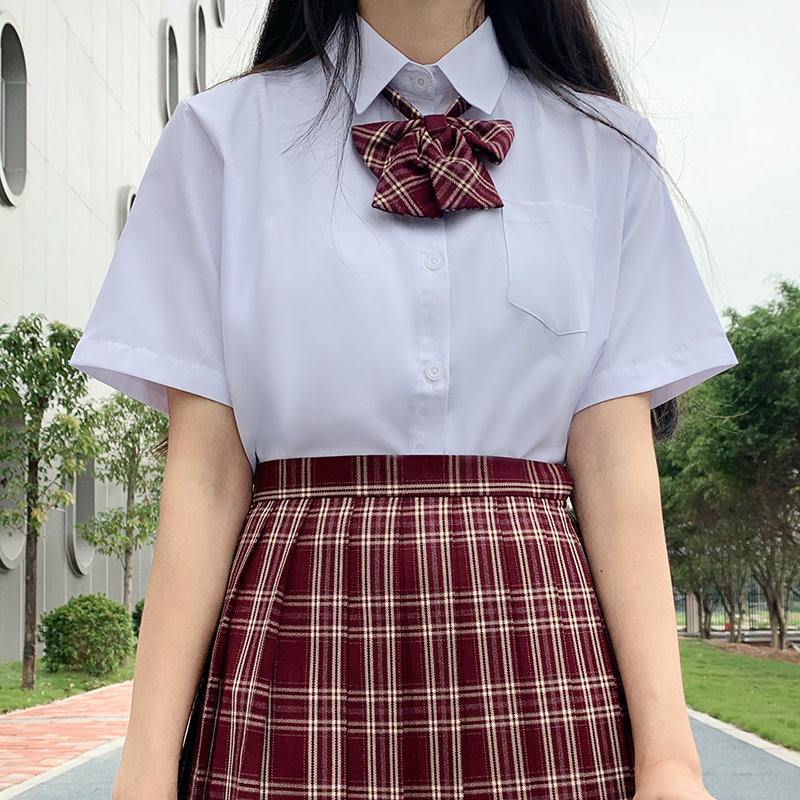 LF原创JK制服基础款白衬衫百搭男女日系校服毕业照大码上衣学院风