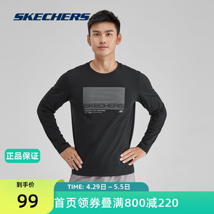 Skechers斯凯奇正品男士长袖T恤春夏运动短袖上衣速干情侣POLO衫