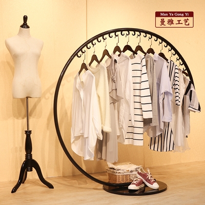 服装展示架陈列铁艺挂衣中岛架图片