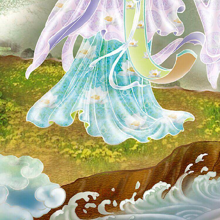 三十三观音s 马郎妇观音圣画像 佛教佛堂2装饰画 卷轴画n挂画 已