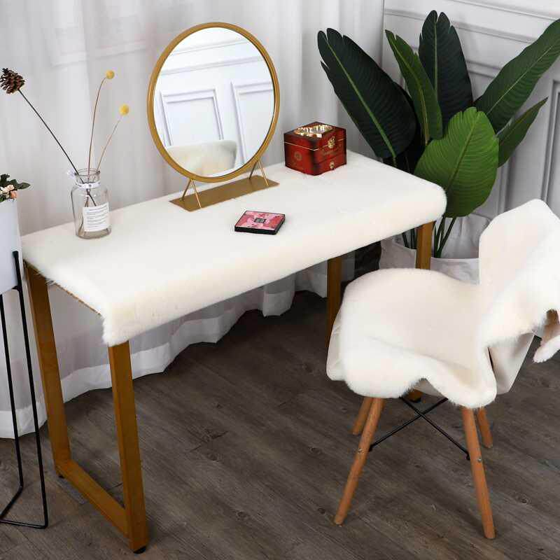 水貂化妆椅子桌面轻奢妆台装饰垫软毛绒毛梳妆椅垫