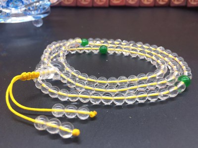 高档108颗/天然白水晶念珠/念经计数佛珠-x-6mm