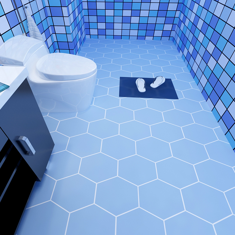 一折卫生间地贴防水自粘 浴室 pvc_卫生间地砖贴纸地板贴自粘瓷砖防滑