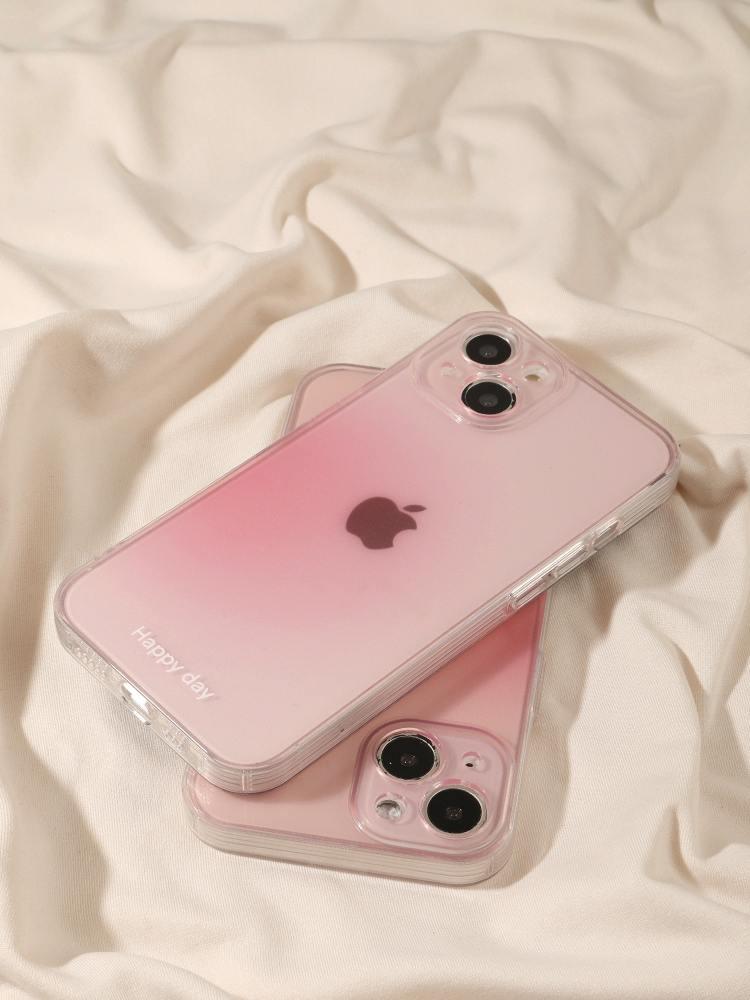 ins渐变晕染透明粉色适用iPhone14promax苹果13手机壳新款13pro高级感14pro防摔12硅胶11女13全包软壳保护套