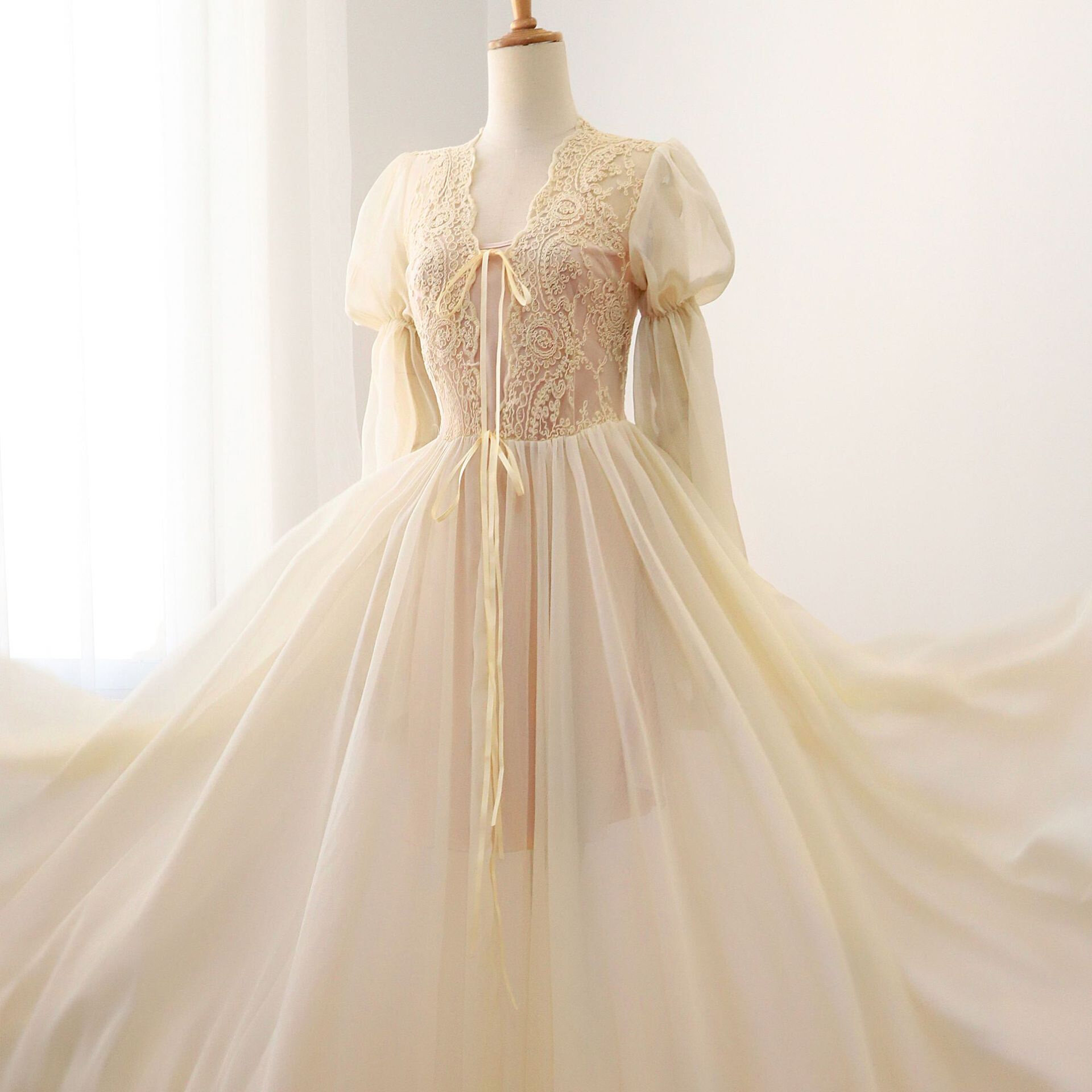 华袍带睡吊公级结春女婚奢睡袍衣日娘新丝长主本高秋蕾晨款感x裙