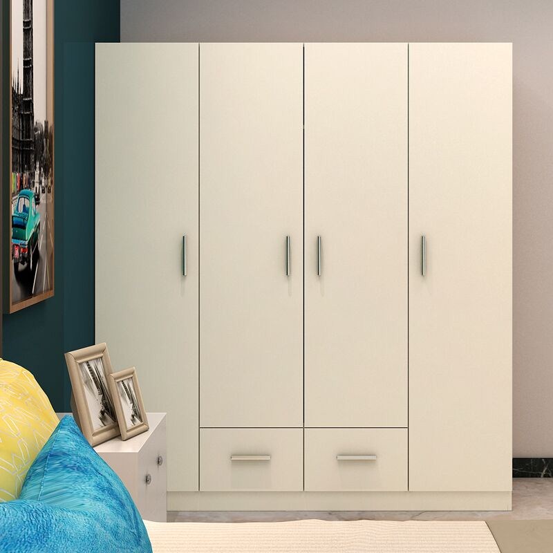 一折衣柜实木4门_简易2门3门4门衣柜现代经济型组装成人实木板式收纳