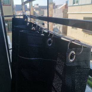 阳台防雨防晒挡板黑色六针加密网隔热网遮阳网活动窗帘式遮光网的