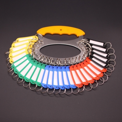 2021整理挂墙圆形大锁匙环l圈挂钩串扣锁盘分类钥匙盘摘取贴标数