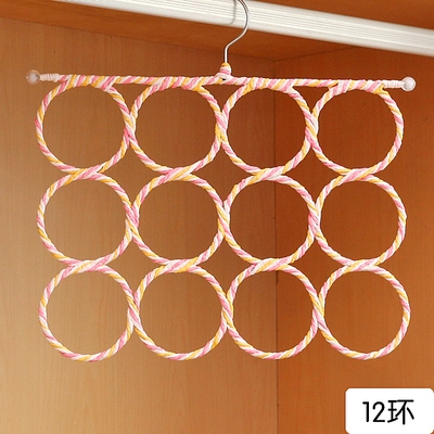 时尚28圆圈圈手工纸藤编可折x叠收纳挂架丝巾围巾领带皮带衣架