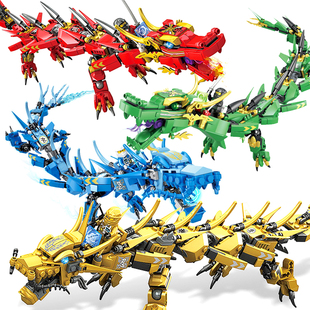 儿童玩具男孩子恐龙中国积木拼装机甲幻影忍者龙系列神龙2024新款
