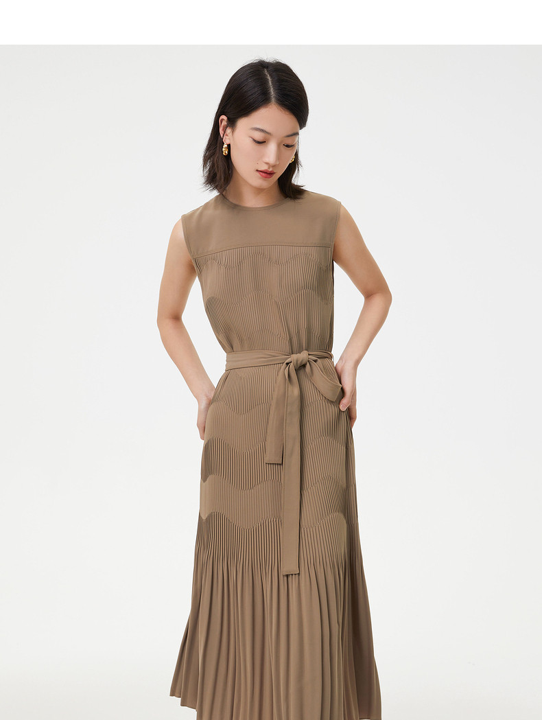 回馈专享epyaying雅莹女装系带压褶连衣裙早春新款连衣裙