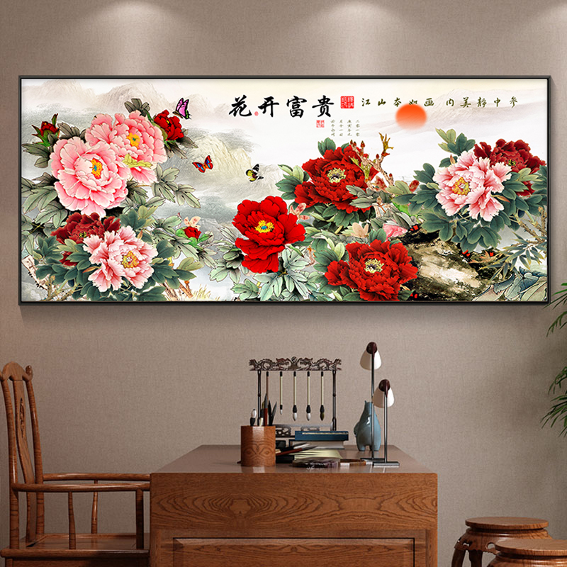 花开富贵客厅画牡丹花开富贵