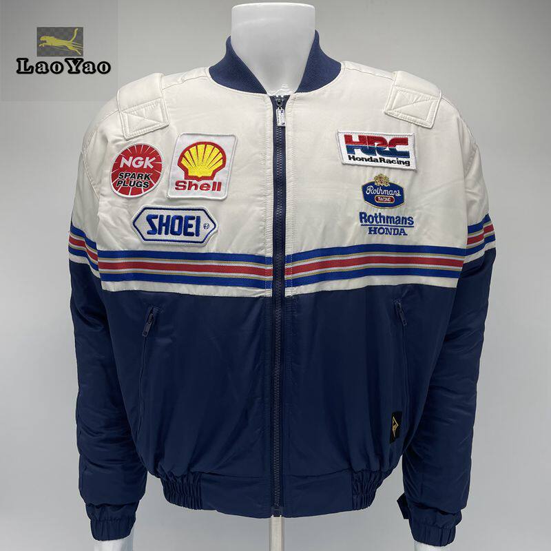 老幺长谷川乐福门nsr厂队服冬季棉衣 本田联名复古骑行服男女通用