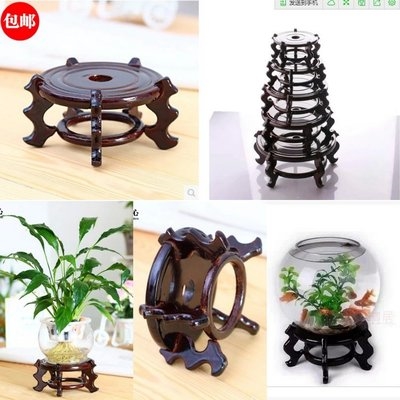 托圆形矮花架玻璃花瓶底座图片