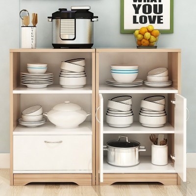 碗柜小型简易橱柜厨房多功能经济型组装家用省空间迷你储物木质