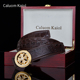 Caluom Kaiol正品男士真鳄鱼皮皮带时尚百搭裤腰带奢侈品高档礼物
