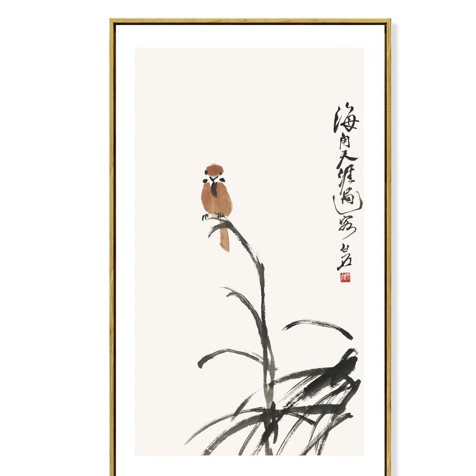 适用禅意茶室背景墙书房装饰画中式齐白石新中式茶壶现代装饰画