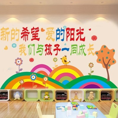 幼儿园小学教室布置贴纸艺术学校班级走廊布置装饰文化墙标语墙贴