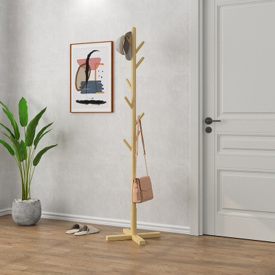 立体寝室简单衣服挂架落地挂室内衣架小型卧室迷你省空间杆式简.